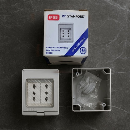 Caja Hidrobox Con Doble Enchufe - IP55 (Modelo HB-9020, Marca Stanford)