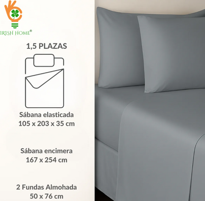 Sábanas Hotel Irish Home Microfibra 1.5 Plazas Funda Almohadas
