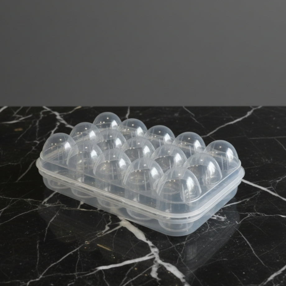 Caja organizadora para huevos con tapa transparente