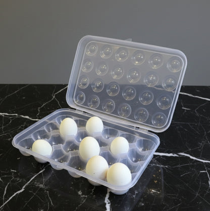 Caja organizadora para huevos con tapa transparente